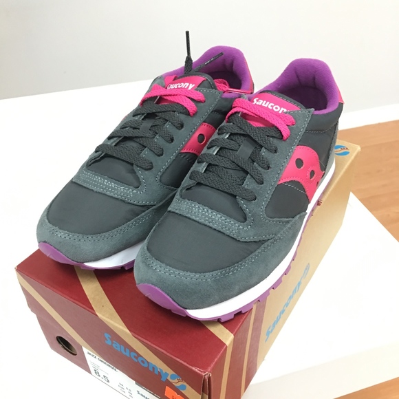 saucony jazz charcoal pink